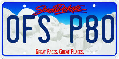 SD license plate 0FSP80