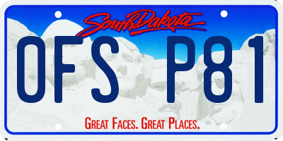 SD license plate 0FSP81