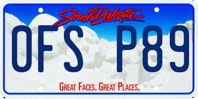 SD license plate 0FSP89