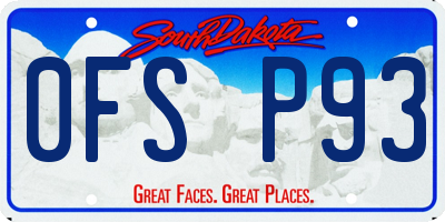 SD license plate 0FSP93