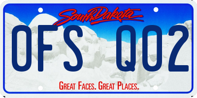 SD license plate 0FSQ02