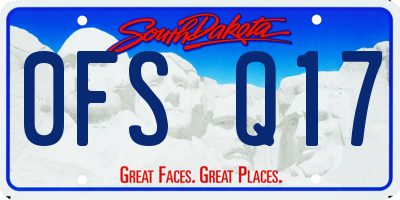 SD license plate 0FSQ17