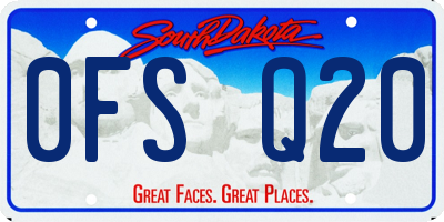SD license plate 0FSQ20