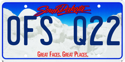 SD license plate 0FSQ22