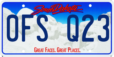 SD license plate 0FSQ23