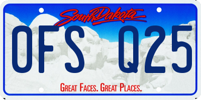 SD license plate 0FSQ25