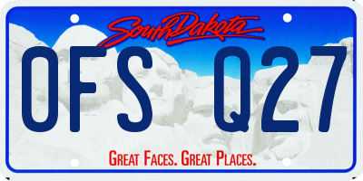 SD license plate 0FSQ27