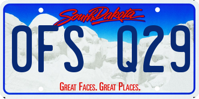 SD license plate 0FSQ29