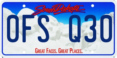 SD license plate 0FSQ30