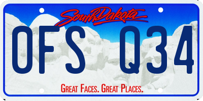 SD license plate 0FSQ34