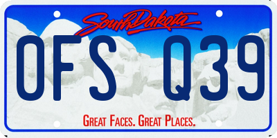 SD license plate 0FSQ39