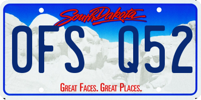 SD license plate 0FSQ52