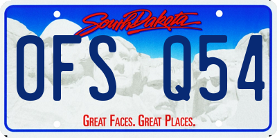 SD license plate 0FSQ54