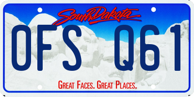 SD license plate 0FSQ61