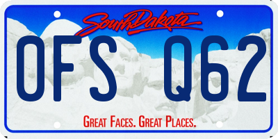 SD license plate 0FSQ62