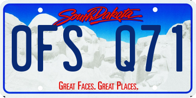 SD license plate 0FSQ71