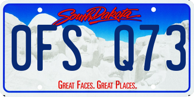 SD license plate 0FSQ73