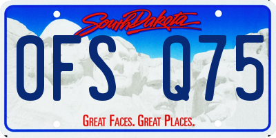 SD license plate 0FSQ75