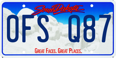SD license plate 0FSQ87