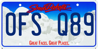 SD license plate 0FSQ89