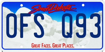 SD license plate 0FSQ93