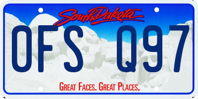 SD license plate 0FSQ97