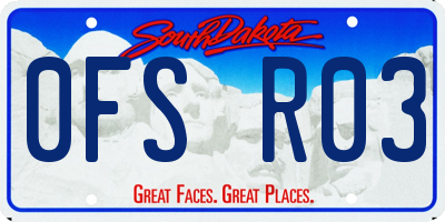 SD license plate 0FSR03
