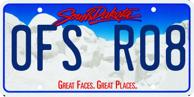 SD license plate 0FSR08