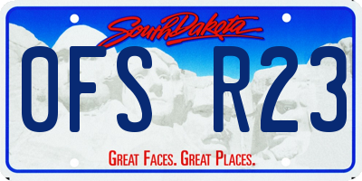SD license plate 0FSR23