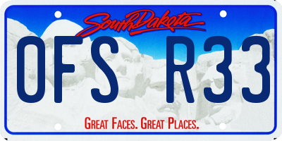 SD license plate 0FSR33