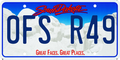 SD license plate 0FSR49