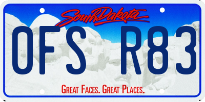 SD license plate 0FSR83