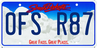 SD license plate 0FSR87