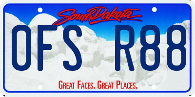 SD license plate 0FSR88