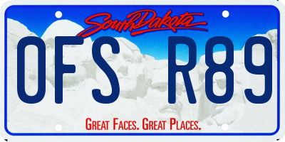 SD license plate 0FSR89