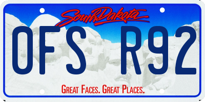 SD license plate 0FSR92