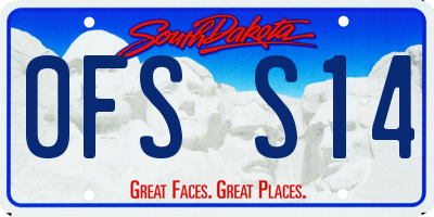 SD license plate 0FSS14