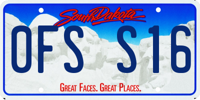 SD license plate 0FSS16