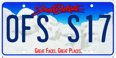 SD license plate 0FSS17
