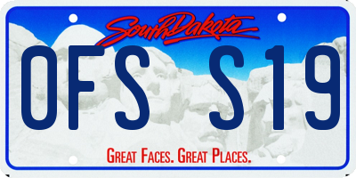 SD license plate 0FSS19
