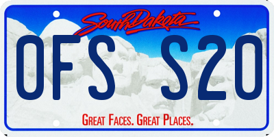 SD license plate 0FSS20