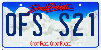 SD license plate 0FSS21