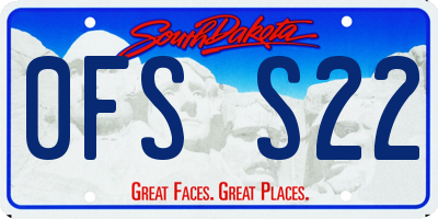 SD license plate 0FSS22