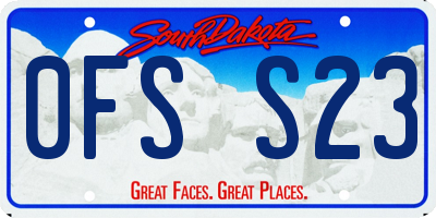 SD license plate 0FSS23