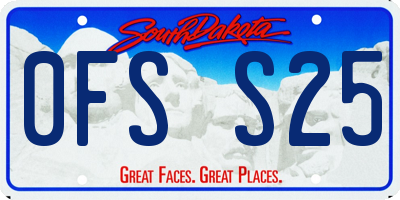 SD license plate 0FSS25