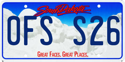 SD license plate 0FSS26