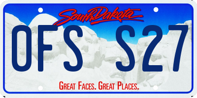 SD license plate 0FSS27