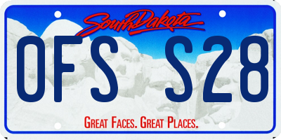 SD license plate 0FSS28