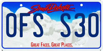 SD license plate 0FSS30