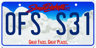 SD license plate 0FSS31